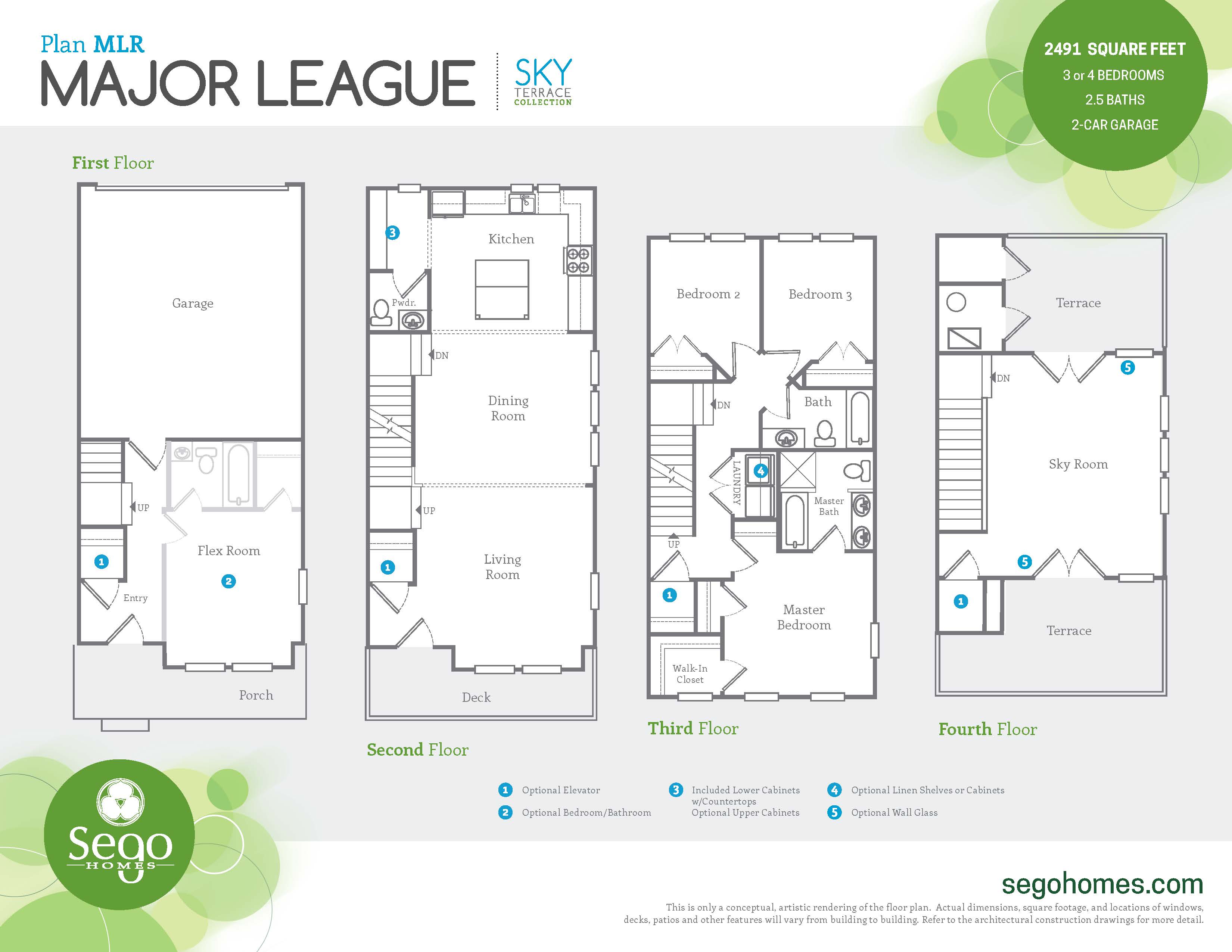 Floorplan handout of the Major League with Roof Deck