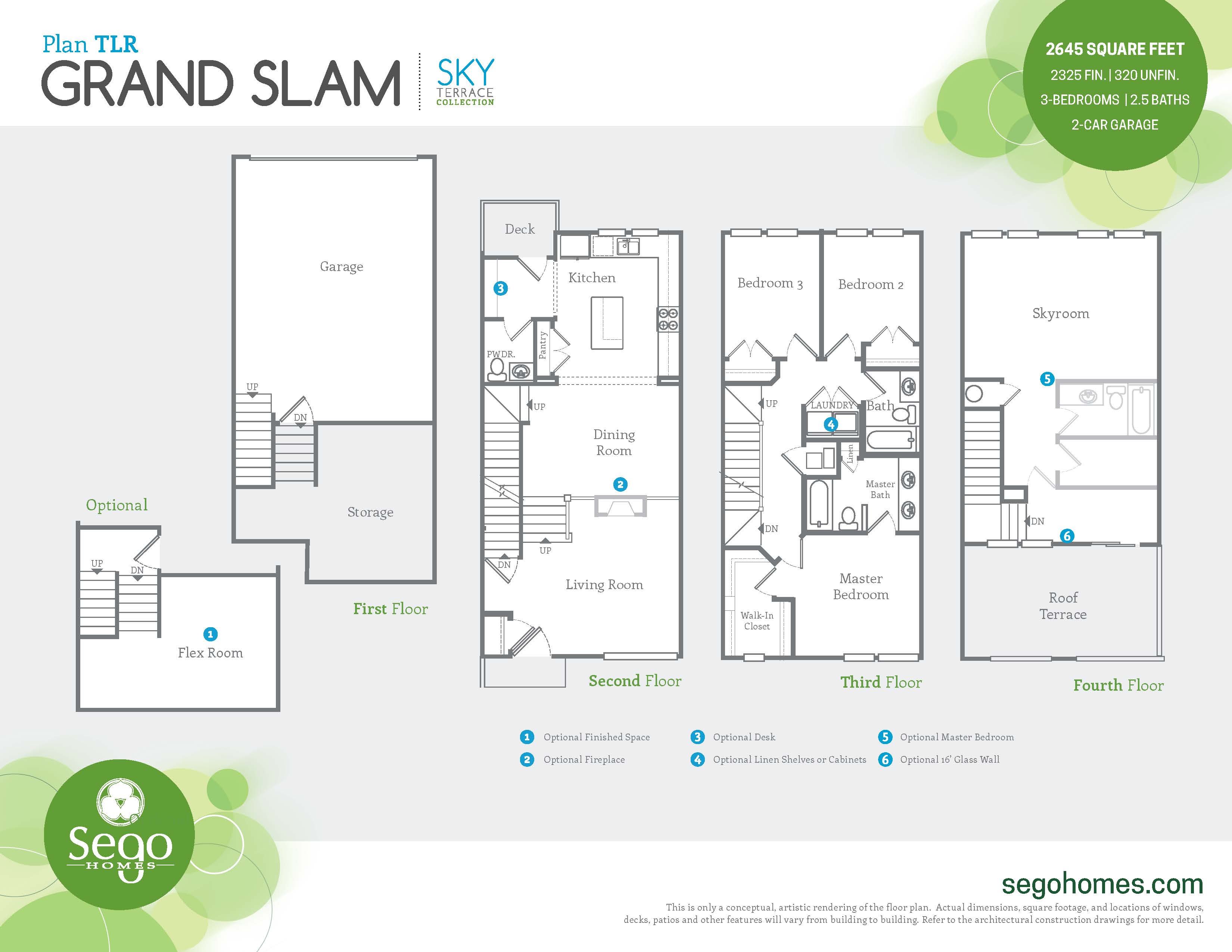 Floorplan handout of the Grand Slam with Roof Deck