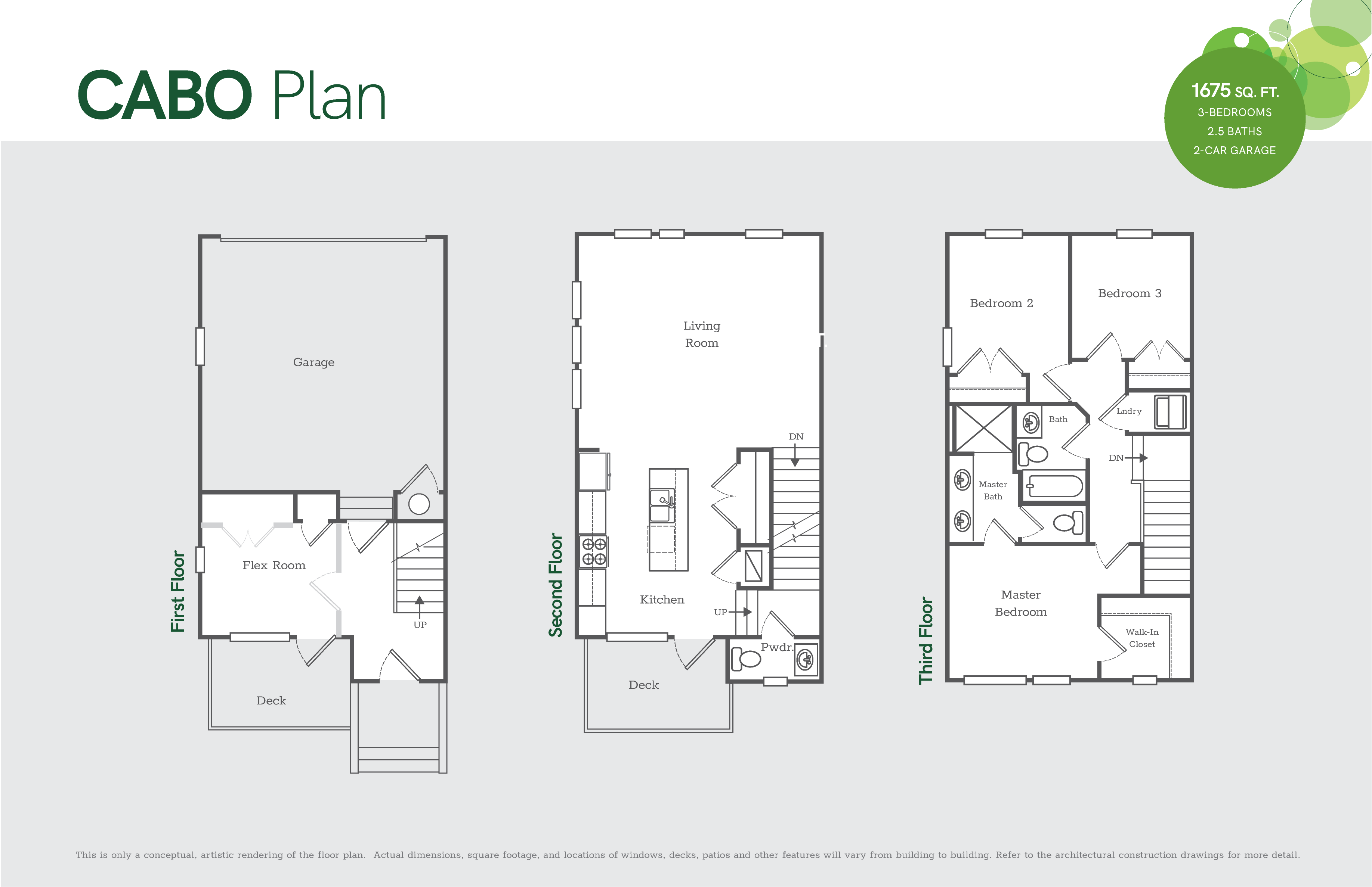 Floorplan handout of the Cabo Floorplan in the Sky Terrace Collection at Daybreak South Jordan