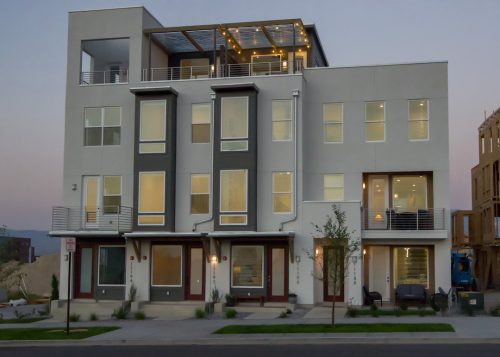 Exterior of urban townhome